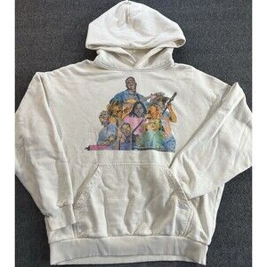 VTG Zach Bryan Hoodie Men’s M Ivory Quittin Time Country Tour Concert Sweatshirt